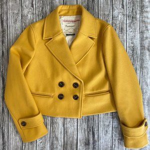 Anthropologie Cartonnier Cropped Mustard Blazer